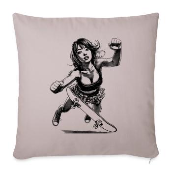 Crash & Rise – T-shirt patineur - Housse de coussin décorative 45 x 45 cm - taupe clair - Devant