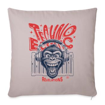 Rhythm Shirt: When monkey and techno merge - Sofa pillowcase 17,3'' x 17,3'' (45 x 45 cm) - light taupe - Front