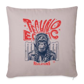 The primate shirt: Techno sparks for partygoers - Sofa pillowcase 17,3'' x 17,3'' (45 x 45 cm) - light taupe - Front