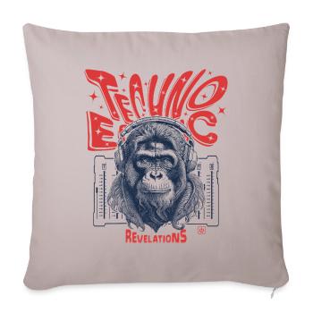 T-shirt Monkey in the Beat – Soirée techno avec style - Housse de coussin décorative 45 x 45 cm - taupe clair - Devant