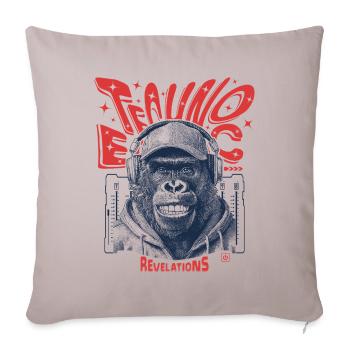 Ecstatic Affe Shirt – Techno, Rhythmus & Bass - Sofakissenbezug 45 x 45 cm - helles Taupe - Vorne