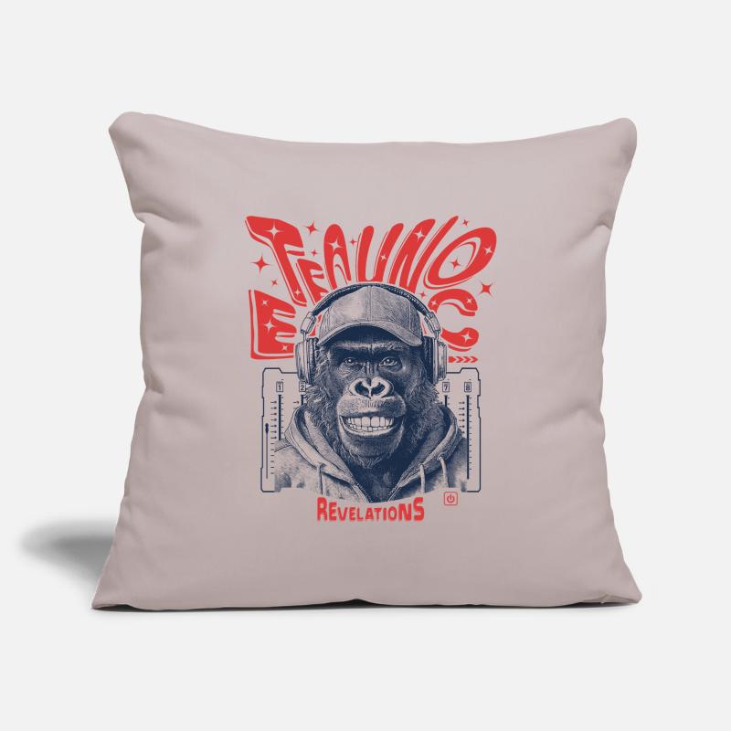 Ecstatic Monkey Shirt – Techno, Rhythm & Bass Sofa pillowcase 17,3'' x 17,3'' (45 x 45 cm)