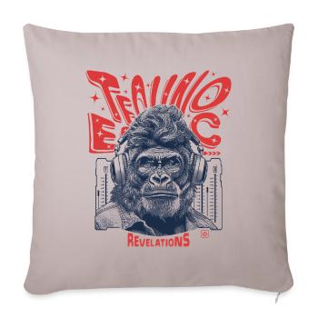 Techno Gorilla Shirt – Urban Sound & Style - Sofa pillowcase 17,3'' x 17,3'' (45 x 45 cm) - light taupe - Front