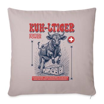 Witziges Gourmetfreunde Shirt im Kuh Style - Sofakissenbezug 45 x 45 cm - helles Taupe - Vorne