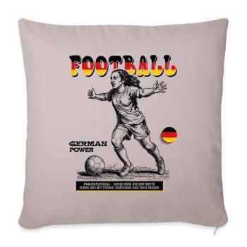 German Fußballspielerin Shirt: Taktik und Timing - Sofakissenbezug 45 x 45 cm - helles Taupe - Vorne