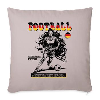 German Fußballspielerin Shirt: Taktik und Timing - Sofakissenbezug 45 x 45 cm - helles Taupe - Vorne