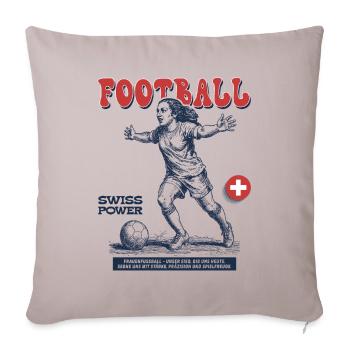 CH Fußballerin Shirt: Spaß am Spieltag - Sofakissenbezug 45 x 45 cm - helles Taupe - Vorne