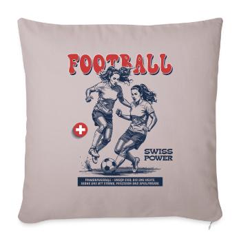 Stärke mit Überblick: Nati Fußballerin Shirt - Sofakissenbezug 45 x 45 cm - helles Taupe - Vorne