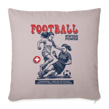 Technik im Fokus: Fußballerin Shirt Schweiz - Sofakissenbezug 45 x 45 cm - helles Taupe - Vorne