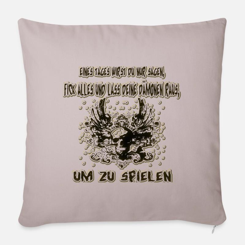 Dämon raus lassen - Sofakissenbezug 45 x 45 cm - helles Taupe