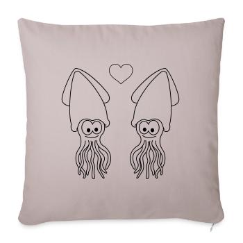 Squid Comic Couple Love - Sofa pillowcase 17,3'' x 17,3'' (45 x 45 cm) - light taupe - Front