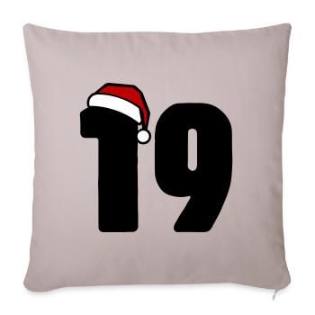 19 Numéro Noël - Housse de coussin décorative 45 x 45 cm - taupe clair - Devant