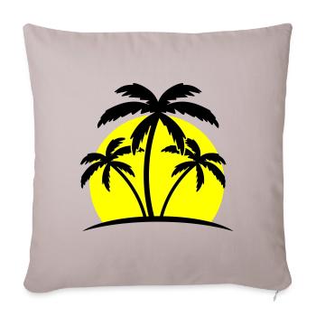 palmiers de plage - Housse de coussin décorative 45 x 45 cm - taupe clair - Devant