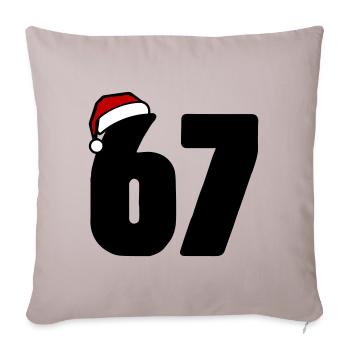 67 Number Christmas - Sofa pillowcase 17,3'' x 17,3'' (45 x 45 cm) - light taupe - Front