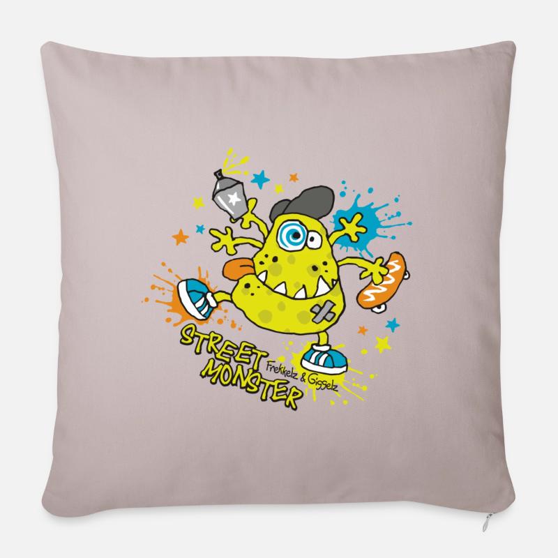 Street Monster - Sofakissenbezug 45 x 45 cm - helles Taupe