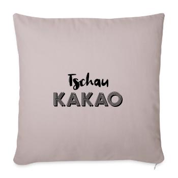 Tschau Cocoa (jeu de mots) - Housse de coussin décorative 45 x 45 cm - taupe clair - Devant