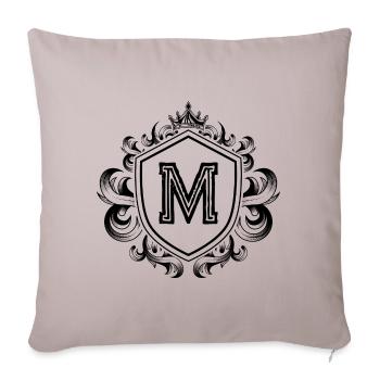 M letter coat of arms - Sofa pillowcase 17,3'' x 17,3'' (45 x 45 cm) - light taupe - Front