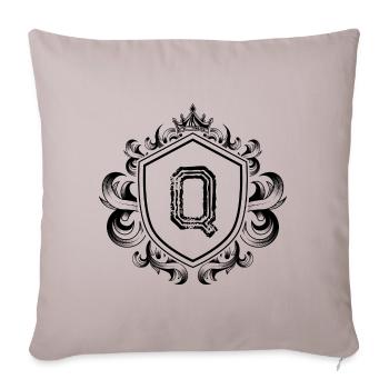 Q Lettre Armoiries - Housse de coussin décorative 45 x 45 cm - taupe clair - Devant