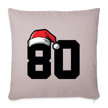 80 Numéro Noël - Housse de coussin décorative 45 x 45 cm - taupe clair - Devant