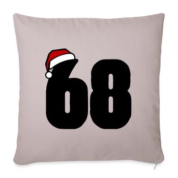 68 Zahl Weihnachten - Sofakissenbezug 45 x 45 cm - helles Taupe - Vorne