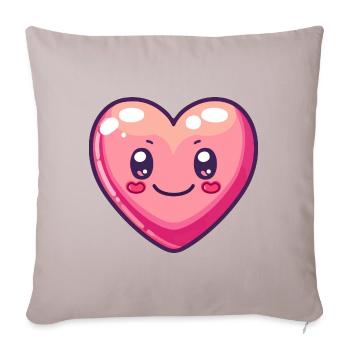 Coeur Amour Bande Dessinée - Housse de coussin décorative 45 x 45 cm - taupe clair - Devant
