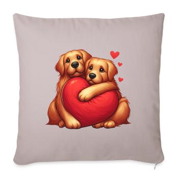 Labrador Retrievers s’étreignant - Housse de coussin décorative 45 x 45 cm - taupe clair - Devant