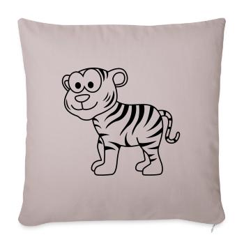 Tiger Comic Animal - Sofa pillowcase 17,3'' x 17,3'' (45 x 45 cm) - light taupe - Front