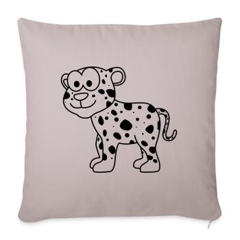 Leopard Comic Animal - Sofa pillowcase 17,3'' x 17,3'' (45 x 45 cm) - light taupe - Front