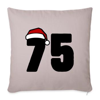 75 Numéro Noël - Housse de coussin décorative 45 x 45 cm - taupe clair - Devant
