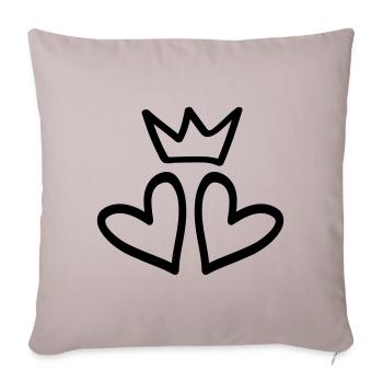 hearts crown heart couples - Sofa pillowcase 17,3'' x 17,3'' (45 x 45 cm) - light taupe - Front