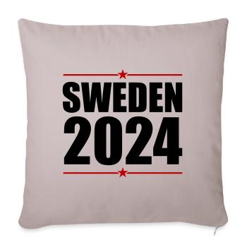 Suède 2024 - Housse de coussin décorative 45 x 45 cm - taupe clair - Devant