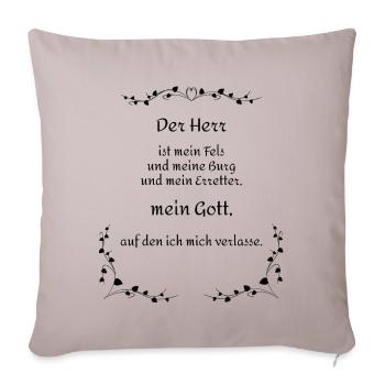 Bible verse Psalm The Lord My God's Gift 0232 - Sofa pillowcase 17,3'' x 17,3'' (45 x 45 cm) - light taupe - Front