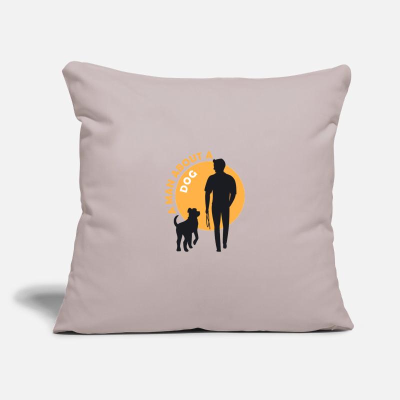 Hund und Mann Sofakissenbezug 45 x 45 cm
