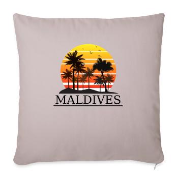 Maldives Maldives Palm Vacation Summer Sea Eau - Housse de coussin décorative 45 x 45 cm - taupe clair - Devant