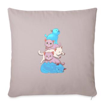 Cats Pink Orange Red Transsexual Pride Flag - Sofa pillowcase 17,3'' x 17,3'' (45 x 45 cm) - light taupe - Front