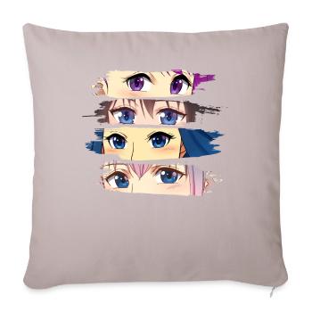 Anime Faces - Manga Otaku - Sofa pillowcase 17,3'' x 17,3'' (45 x 45 cm) - light taupe - Front