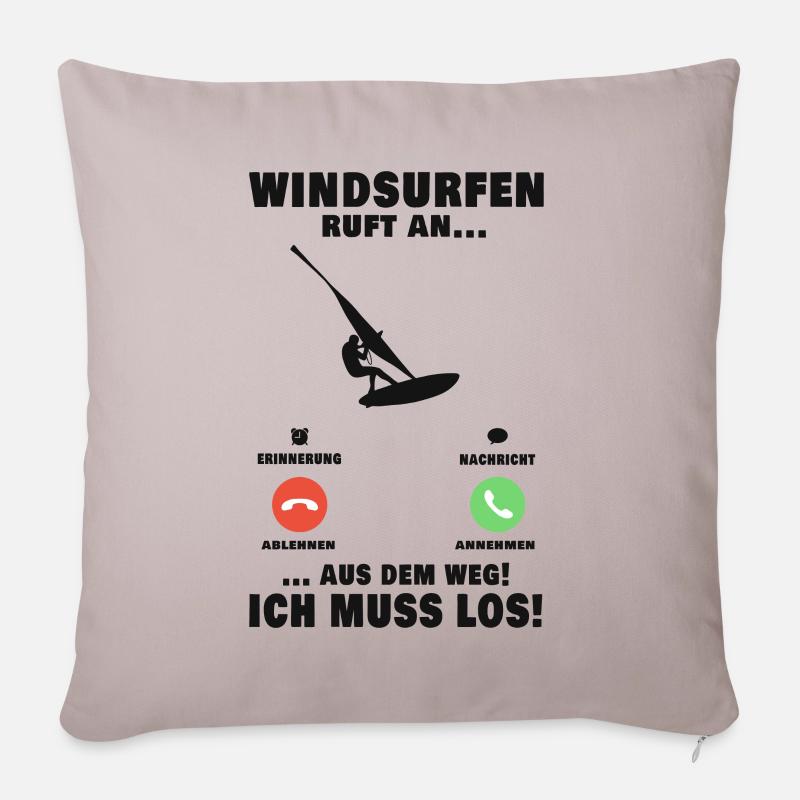 Windsurfen ruft an Windsurfer Windsurfing Windsurf - Sofakissenbezug 45 x 45 cm - helles Taupe