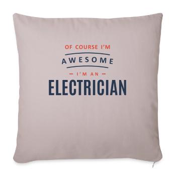 Of Course I Am Awesome I'm an Electrician - Sofa pillowcase 17,3'' x 17,3'' (45 x 45 cm) - light taupe - Front