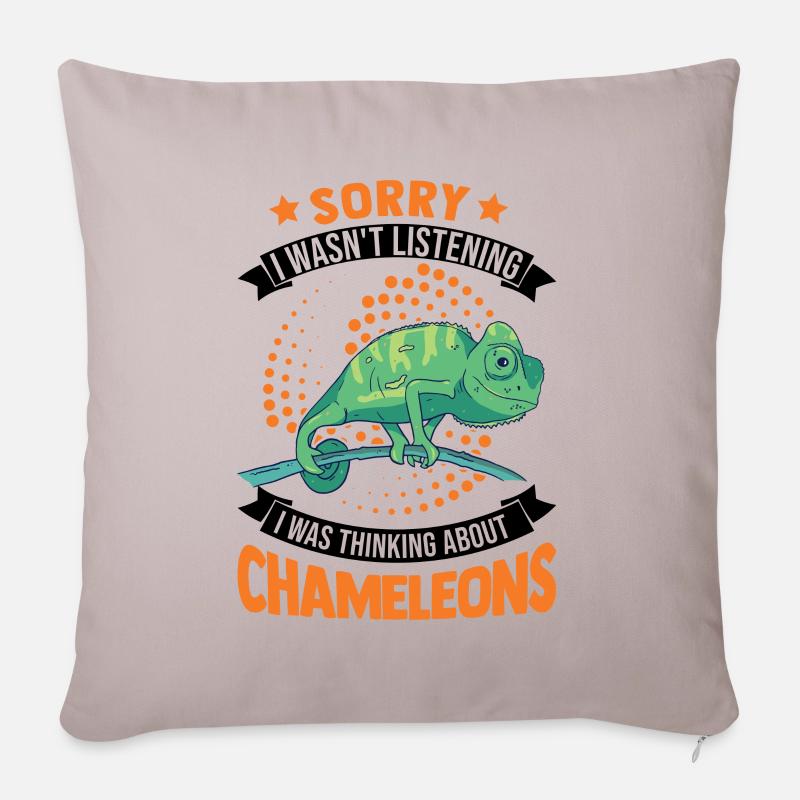 Chamäleon Geschenkidee Chameleon - Sofakissenbezug 45 x 45 cm - helles Taupe