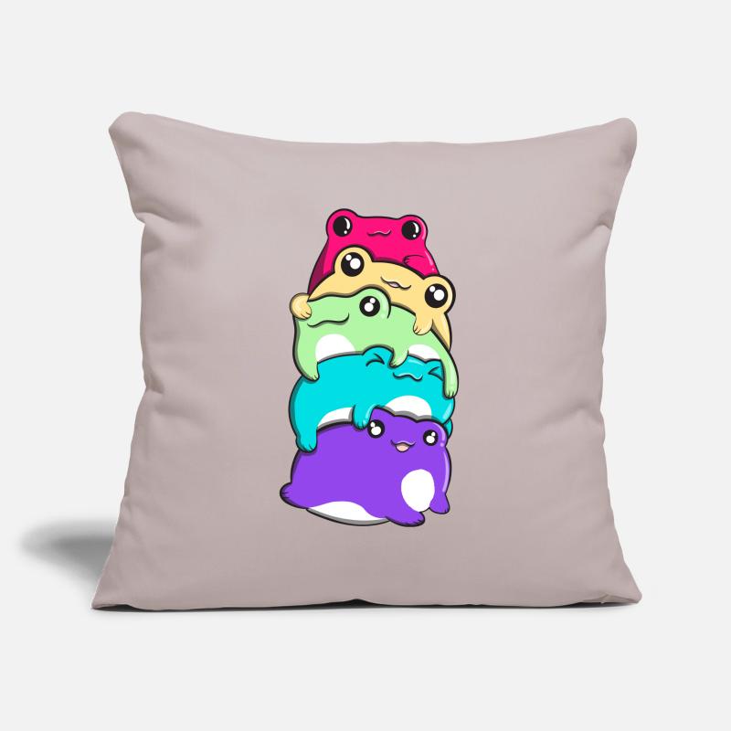 Non-Binary Pride Kawaii Frog Bunch Nonbinary Housse de coussin décorative 45 x 45 cm