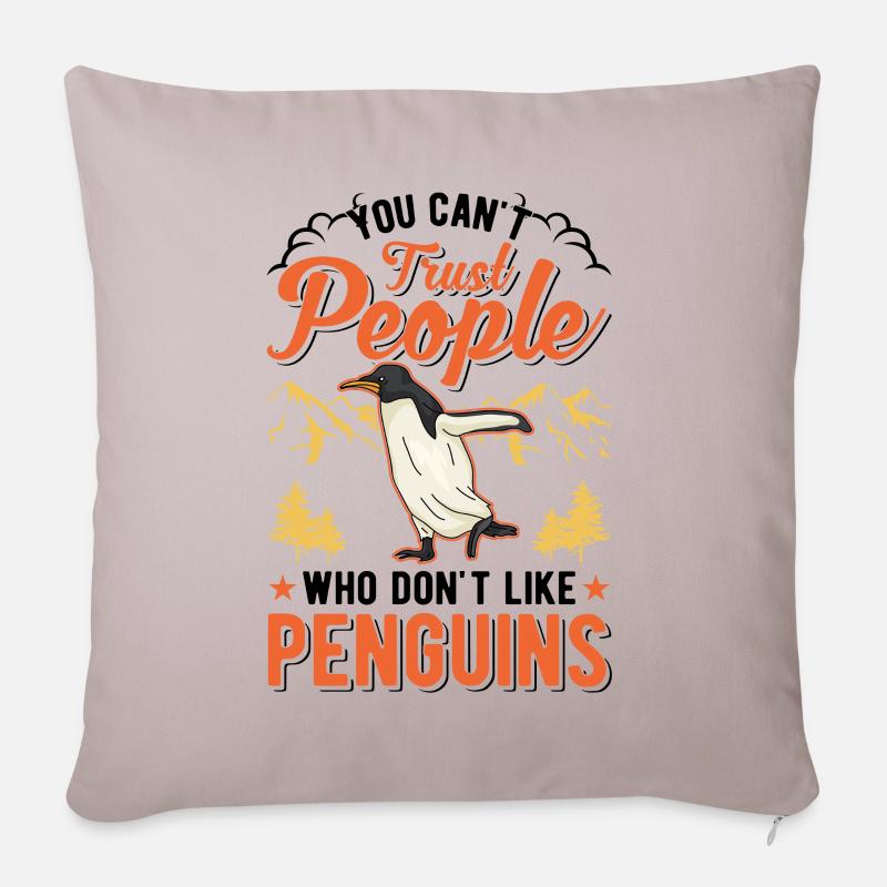 Pinguin Geschenk Penguin - Sofakissenbezug 45 x 45 cm - helles Taupe