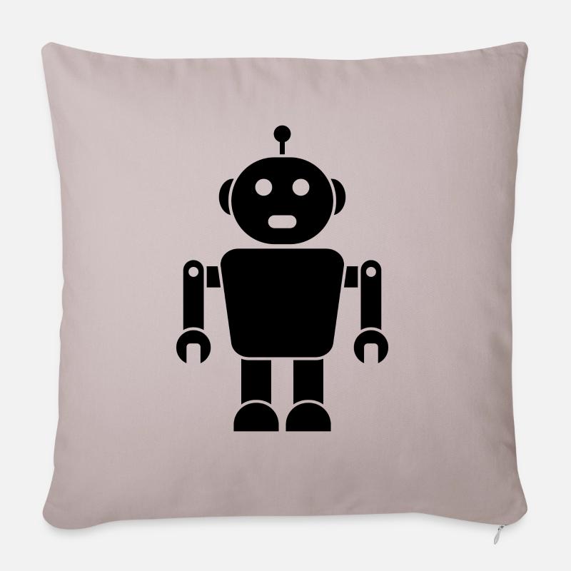 Roboter Roboter - Sofakissenbezug 45 x 45 cm - helles Taupe