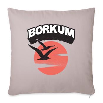 Borkum Seagull Sun Island Chemise - Housse de coussin décorative 45 x 45 cm - taupe clair - Devant