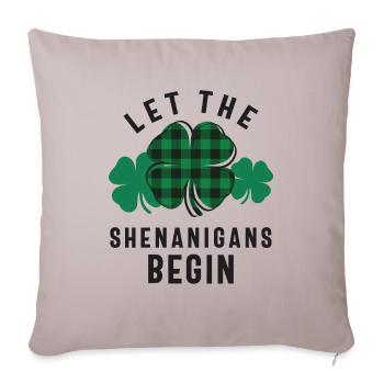 Let The Shenanigans Begin Shamrock St Patricks Day - Sofa pillowcase 17,3'' x 17,3'' (45 x 45 cm) - light taupe - Front
