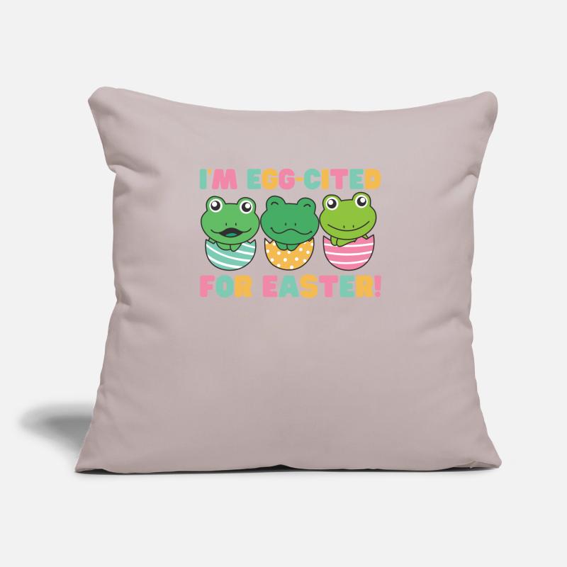 sweet frogs at Easter with Easter eggs frog Sofa pillowcase 17,3'' x 17,3'' (45 x 45 cm)