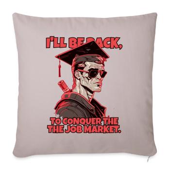 Cyborg robot with high school diploma - Sofa pillowcase 17,3'' x 17,3'' (45 x 45 cm) - light taupe - Front