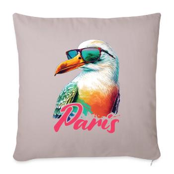 Paris France Holiday Seagull with Sunglasses - Sofa pillowcase 17,3'' x 17,3'' (45 x 45 cm) - light taupe - Front