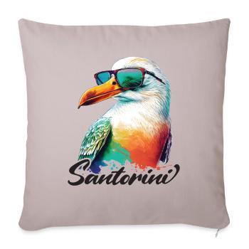 Santorini Greece Holiday Seagull Sunglasses - Sofa pillowcase 17,3'' x 17,3'' (45 x 45 cm) - light taupe - Front