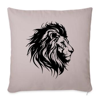 Lion Head Lion Silhouette - Sofa pillowcase 17,3'' x 17,3'' (45 x 45 cm) - light taupe - Front