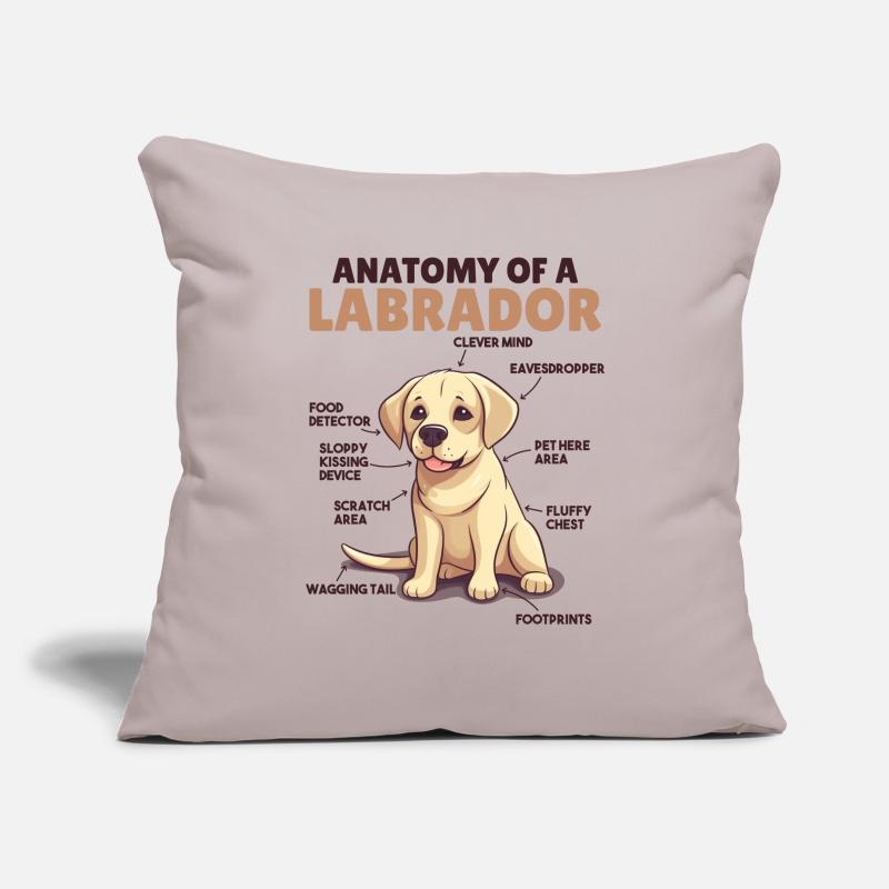 Explication du chien Anatomie d’un Labrador Housse de coussin décorative 45 x 45 cm
